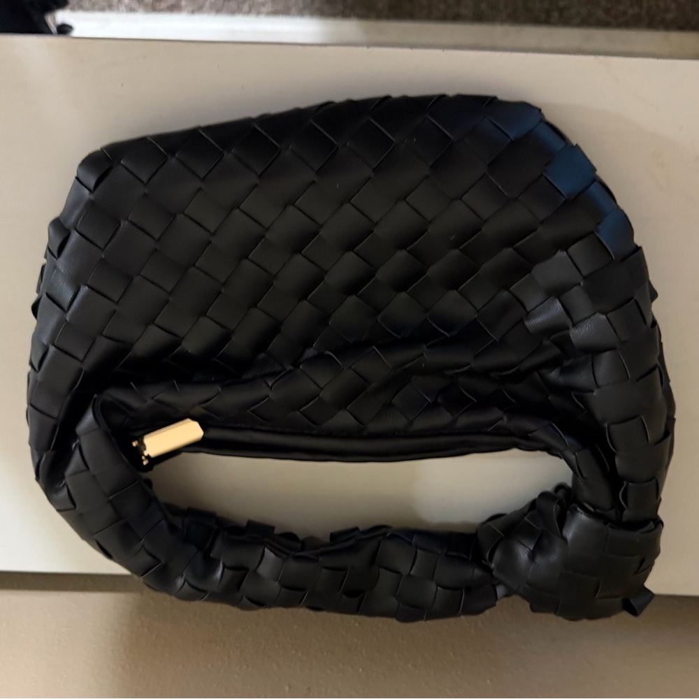 Elegant Black Woven Handbag